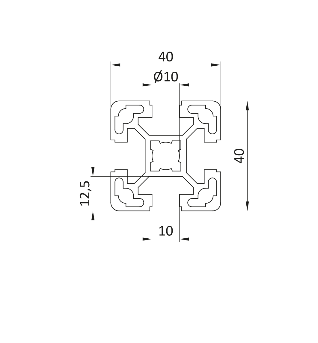 Pakiet ok. 185 m profilu aluminiowego Leanflex 40x40L (rowek 10 mm) - obrazek 2