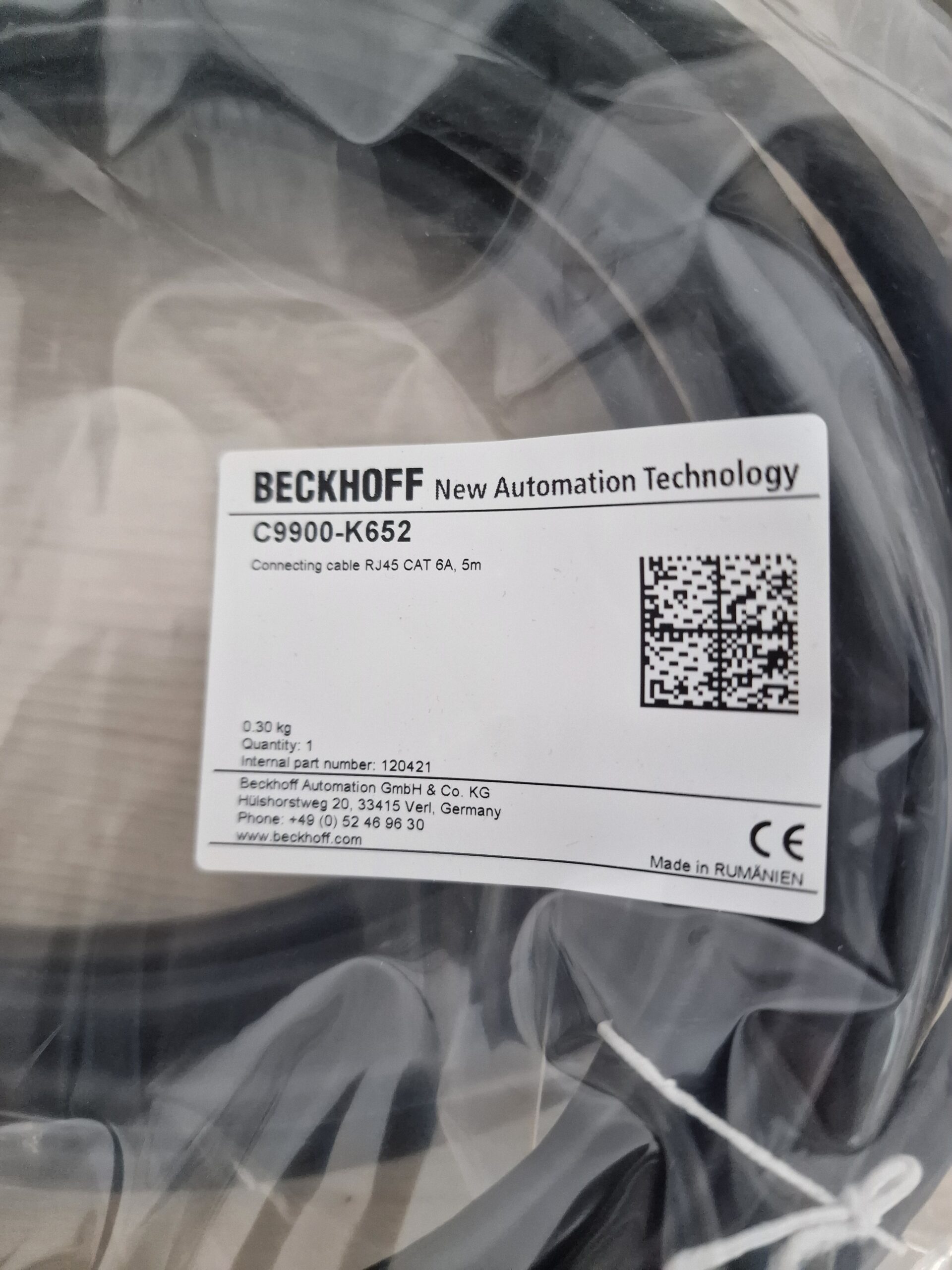 Beckhoff C9900-K652 – Przewód połączeniowy RJ45 CAT 6A, 5 m - obrazek 2
