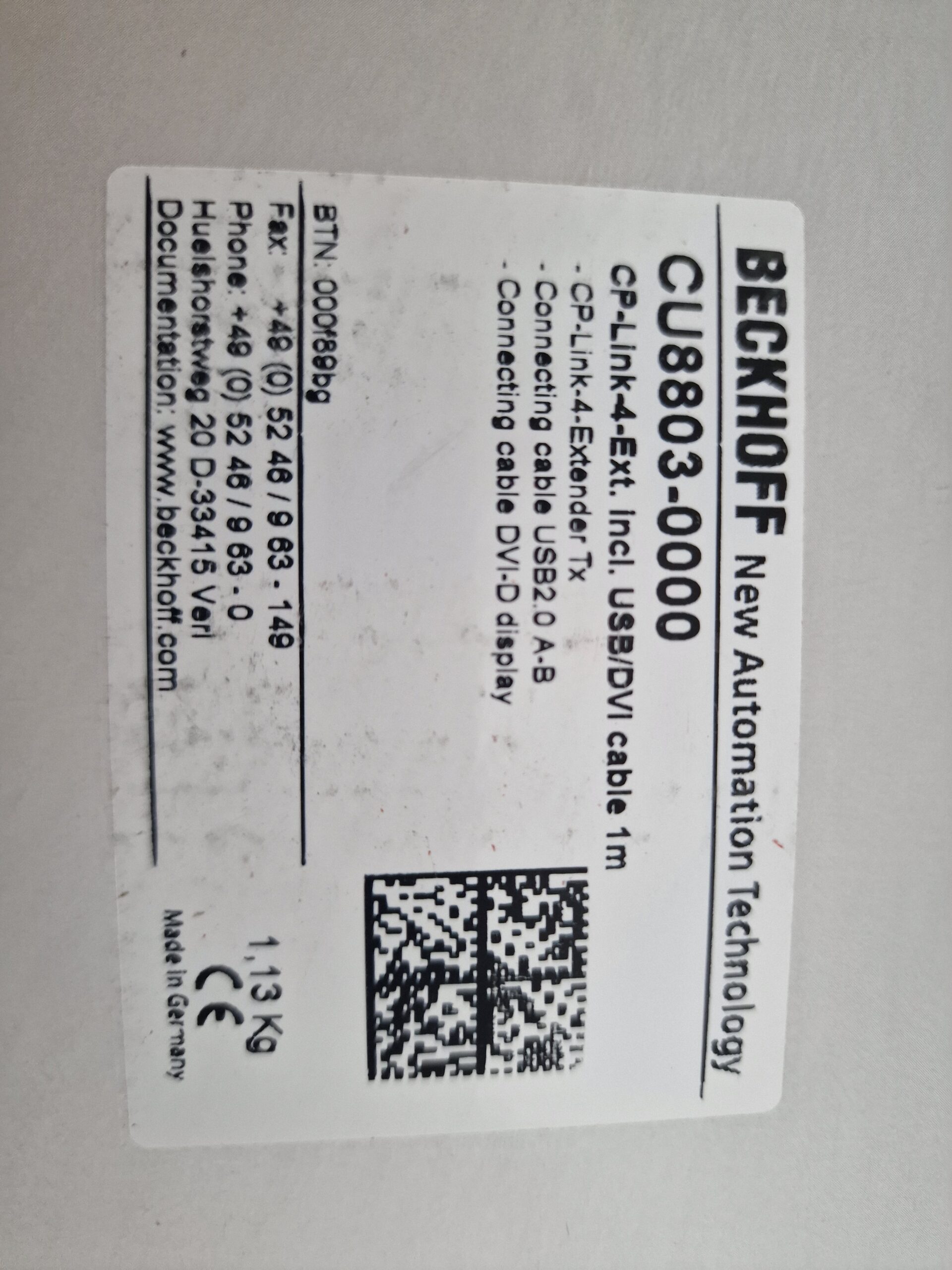 Beckhoff CU8803-0000 – CP-Link 4 Extender TX - obrazek 3